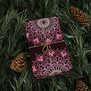 Black and PInk Mandala Wrapping Paper