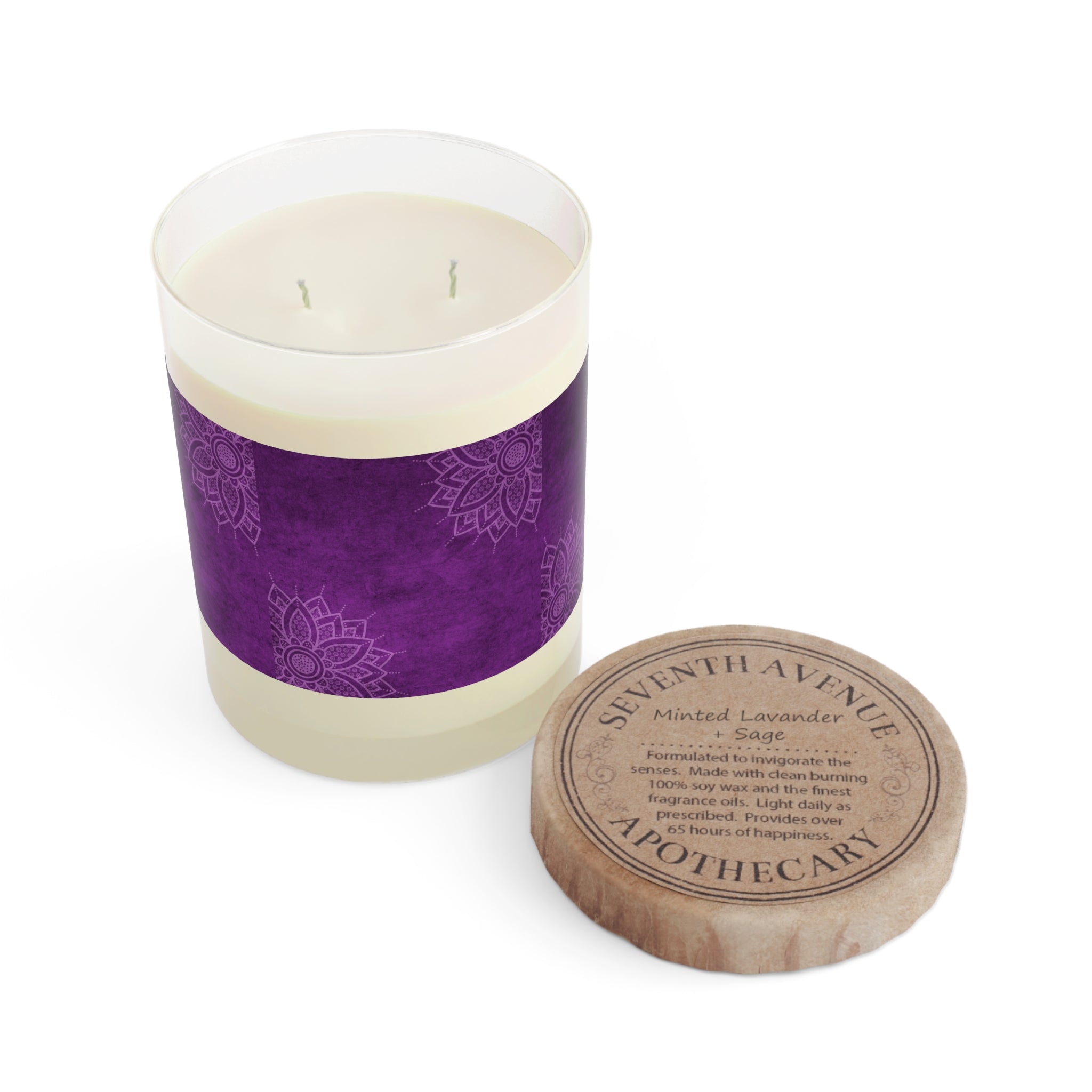 Deep Purple Scented Candle - Full Glass, 11oz