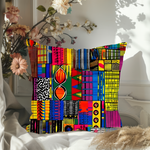 Load image into Gallery viewer, African Kente Print Spun Polyester Square Pillow
