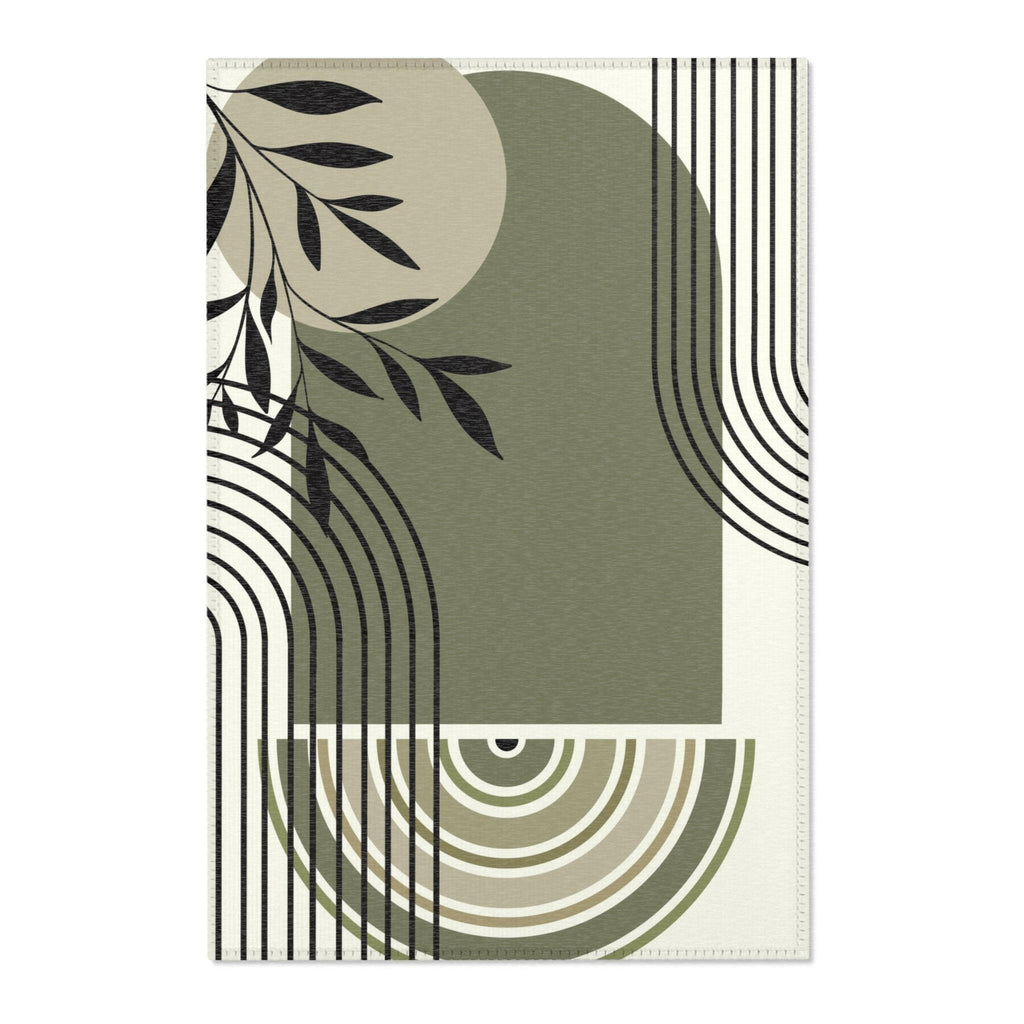 olive green area rug